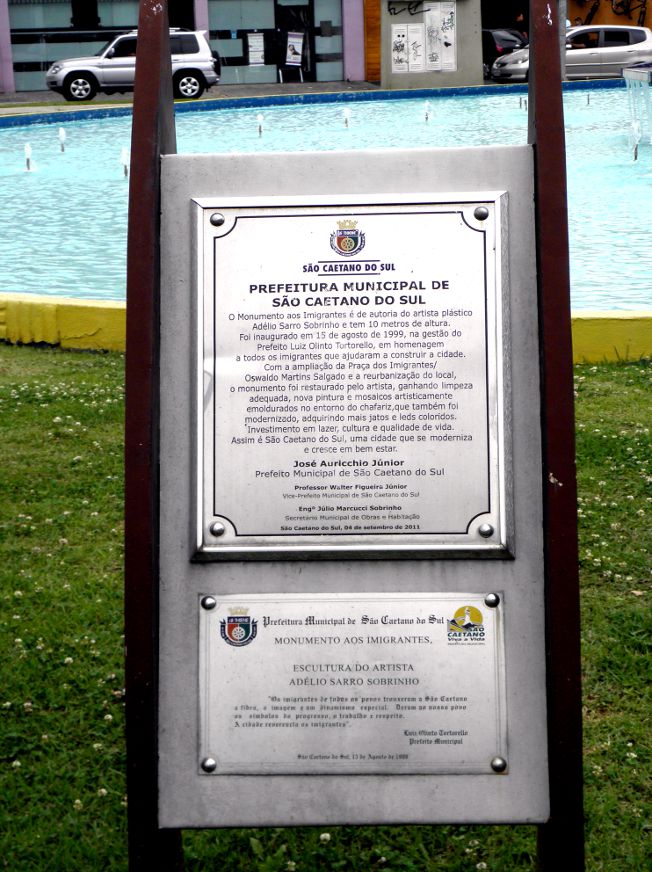 Obra do artista plastico Adélio Samo Sobrinho em homenagem ao imigrante sao-caetano-do-sul, homenagem-ao-imigrante, adelio-samo-sobrinho